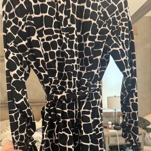 INC international giraffe print trench coat jacket.small